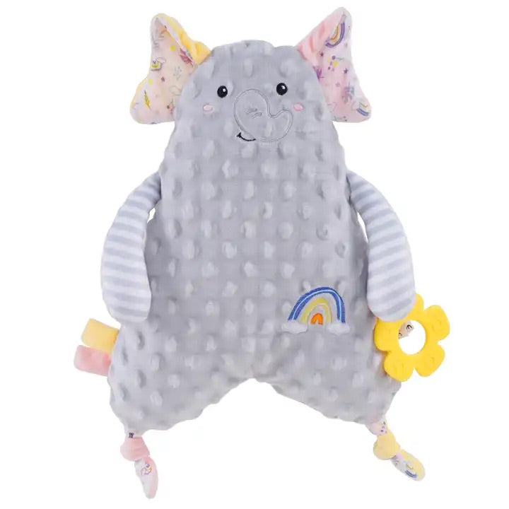 Mellow elephant velvet touch stuffed toy with teether