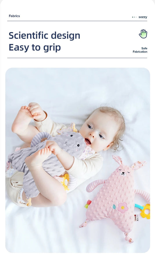 Mellow Pinky velvet touch stuffed toy with teether
